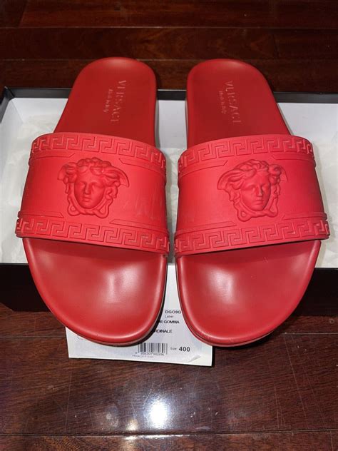 red versace slides replica|versace slides for sale.